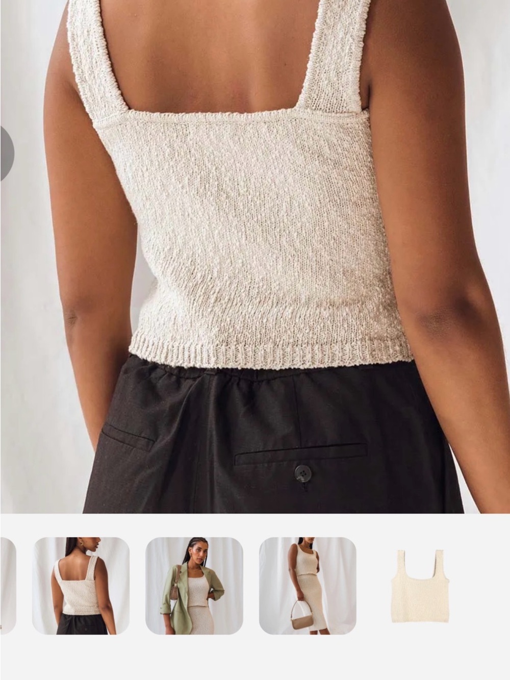 Poppy Barley Black Cotton Linen Knit Tank - Picture 4 of 9